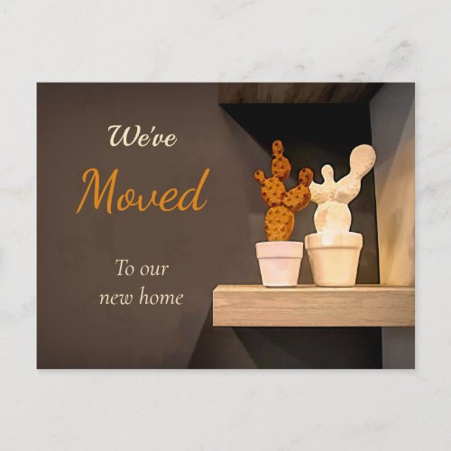 Cute Modern Cactus Weve Moved New Address Moving Postcard