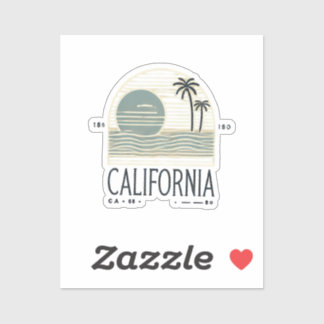 Cute Modern California Beach Design | Palm Trees & Sticker