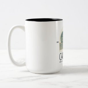 Cute Modern California Beach Design Palm Trees & Two-Tone Coffee Mug