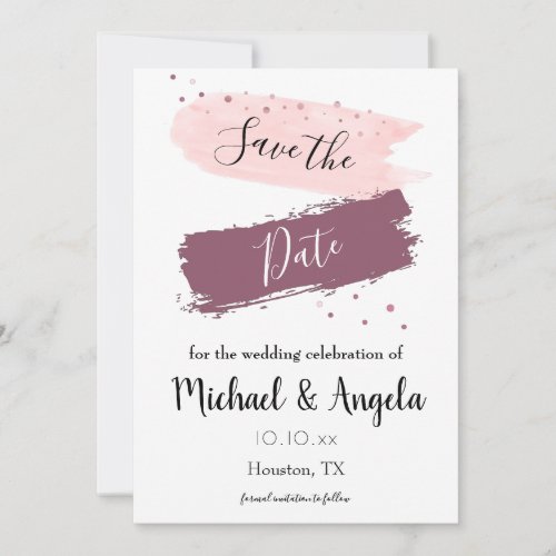 Cute Modern Calligraphy Feminine Chic Lovely Pink Save The Date