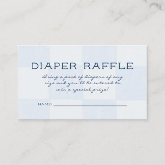 Cute Modern Checkered Baby Shower Diaper Raffle Enclosure Card