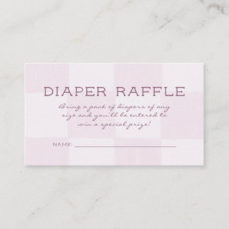 Cute Modern Checkered Baby Shower Diaper Raffle Enclosure Card