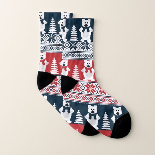 Cute  Modern Christma Snowman Knitted  Socks