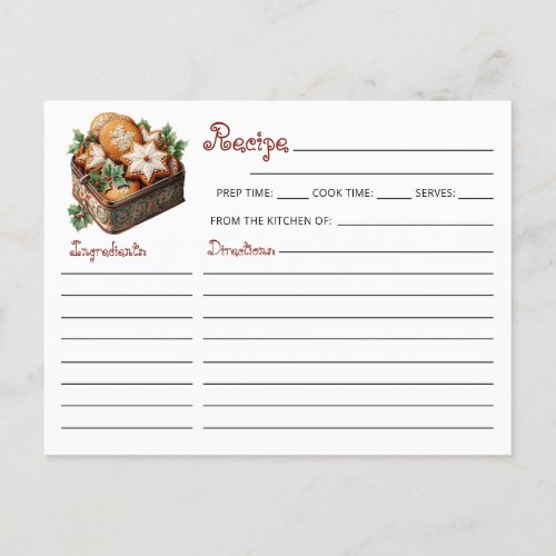 Cute Modern Christmas Cookie Exchange Recipe  Postcard