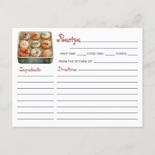 Cute Modern Christmas Cookie Exchange Recipe Postcard