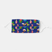 Cute Modern Christmas Holidays Festive Pattern Adult Cloth Face Mask (Front, Folded)