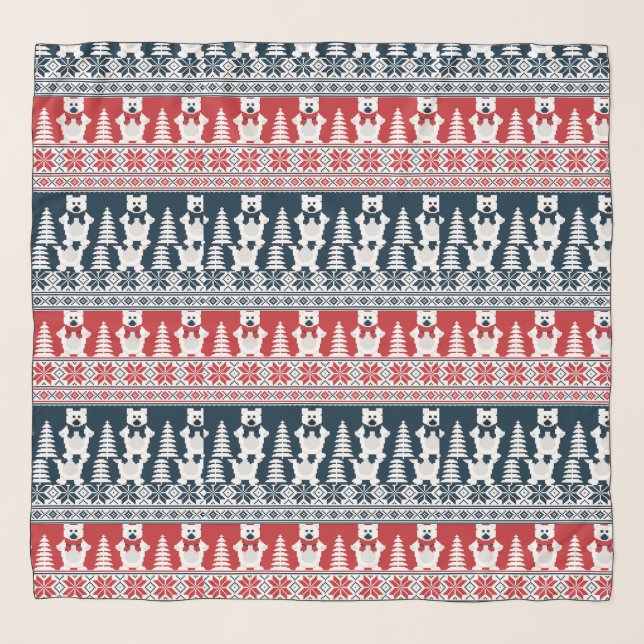 Cute & Modern Christmas Snowman Knitted  Scarf (Front)