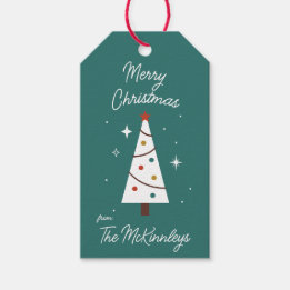 Cute Modern Christmas Tree Customizable Gift Tags
