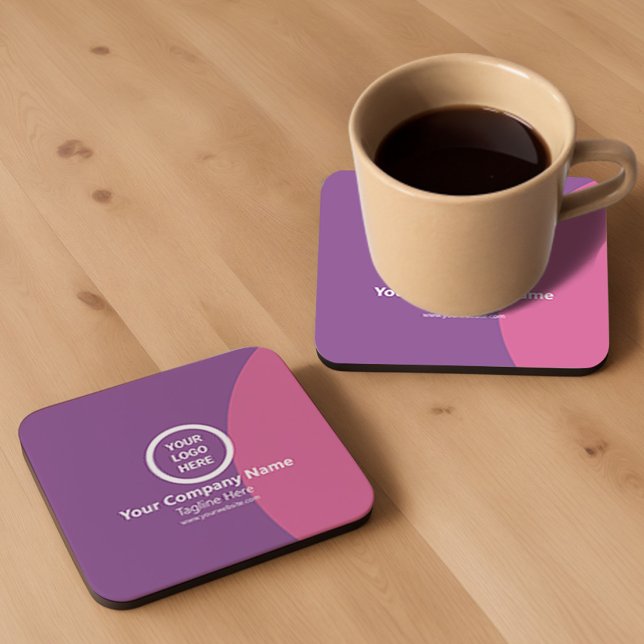 Cute Modern Clean Customizable Company Marketing Beverage Coaster (Creator Uploaded)