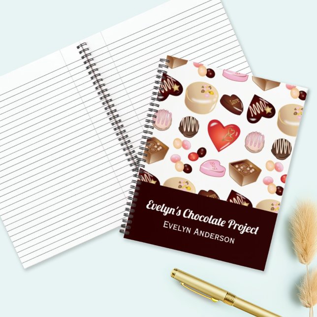 Cute Modern Colorful Chocolate Candy Heart Notebook (Creator Uploaded)