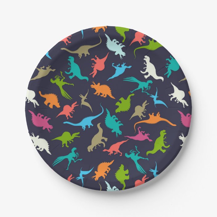 Cute Modern Colorful Fun Dinosaur Kids Party Paper Plate | Zazzle.com