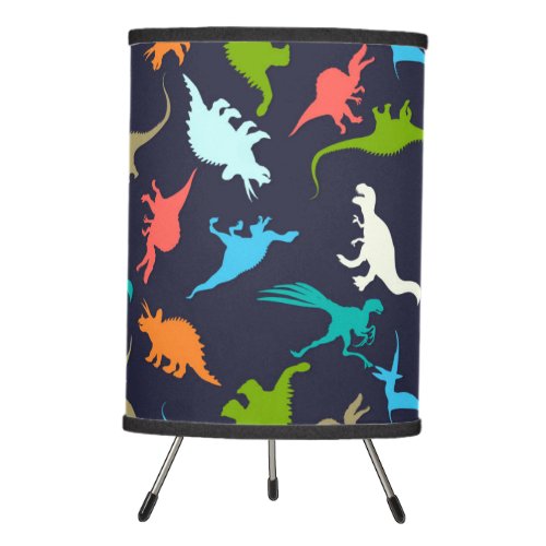 Cute Modern Colorful Fun Dinosaur Kids Pattern Tripod Lamp