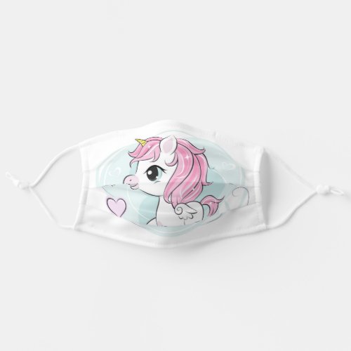 Cute Modern Colorful Magical Girly Unicorn Kids Adult Cloth Face Mask