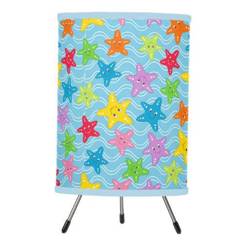 Cute Modern Colorful Starfish Kids Pattern Tripod Lamp