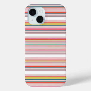 Cute modern colorful stripes iPhone 15 case