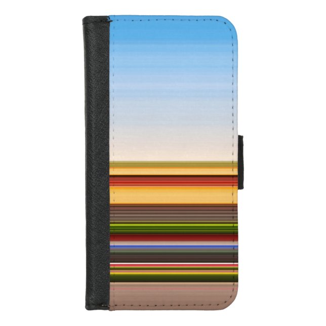 Cute modern colorful stripes iPhone wallet case (Front)