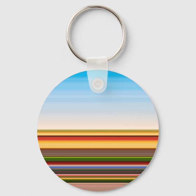 Cute modern colorful stripes keychain (Front)