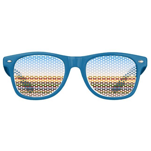 Cute modern colorful stripes retro sunglasses (Front)