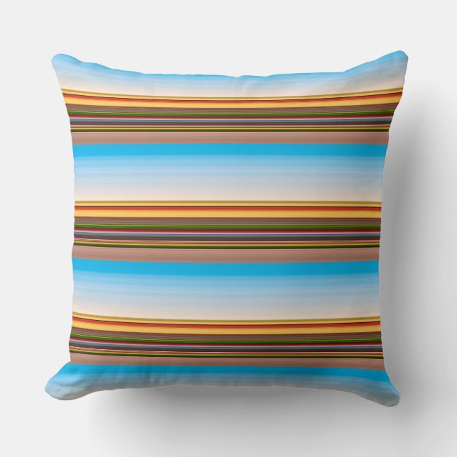 Cute modern colorful stripes  throw pillow (Front)