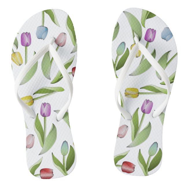 Cute Modern Colorful Tulips Floral