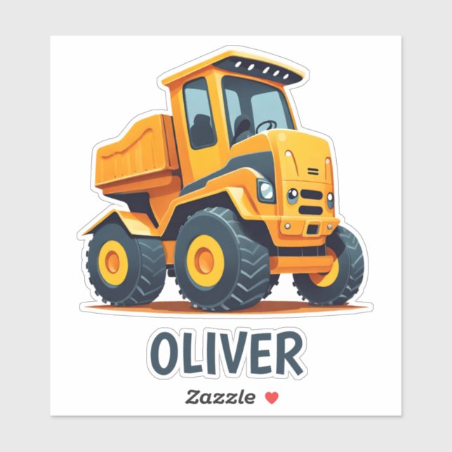 Cute Modern Construction Truck Personalized Sticker (Sheet)