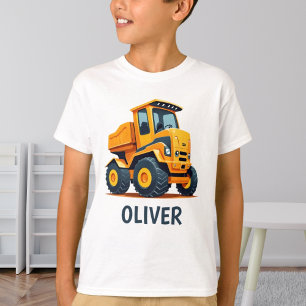 Cute Modern Construction Truck Personalized T-Shirt