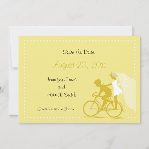 CUTE Modern Couple on Bicycle Save the Date