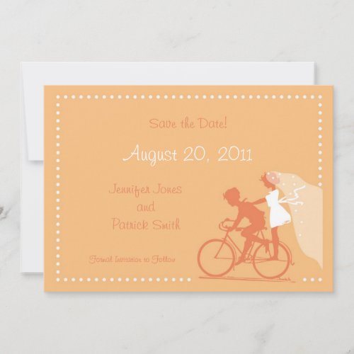CUTE Modern Couple on Bicycle Save the Date