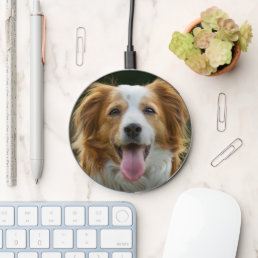 Cute Modern Custom Pet Art Dog Photo Wireless Charger