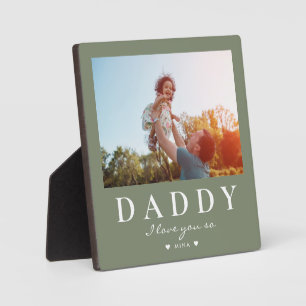 Cute Modern DADDY Father's Day Custom Text Photo Plaque