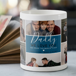Cute Modern Daddy Photo Collage Gift Coffee Mug