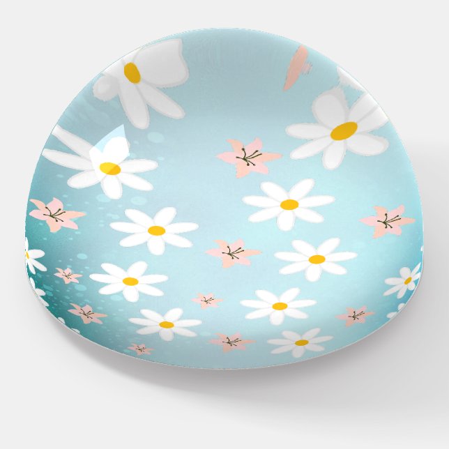 Cute Modern Daisy lily flower Rustic seamless  Paperweight (Angled)
