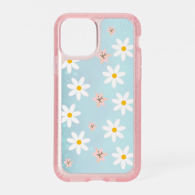 Cute Modern Daisy lily flower Rustic seamless  Speck iPhone 11 Pro Case (Front)