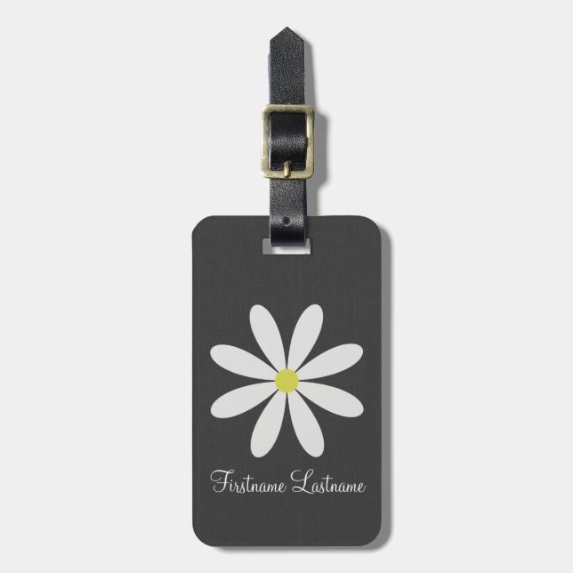 Cute & Modern Daisy Luggage Tag (Front Vertical)