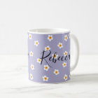 Cute Modern Daisy Pattern Purple Personalized