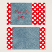 Cute Modern Denim Blue Jeans Card Trendy Pattern (Front & Back)