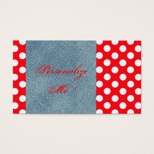 Cute Modern Denim Blue Jeans Card Trendy Pattern (Front)