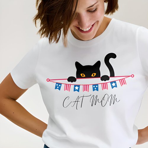 Cute Modern design  cat lover mom  T_Shirt