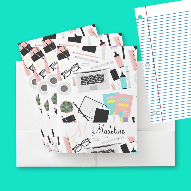 Cute Modern Desktop Pattern Custom Pocket Folder (Creator Uploaded)