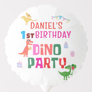 Cute Modern Dino Dinosaur Kid's Birthday Party Balloon