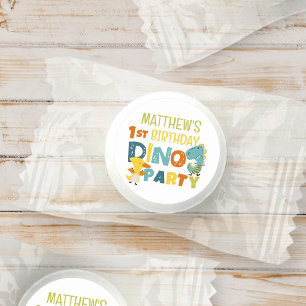 Cute Modern Dino Dinosaur Kid's Birthday Party Life Saver® Mints