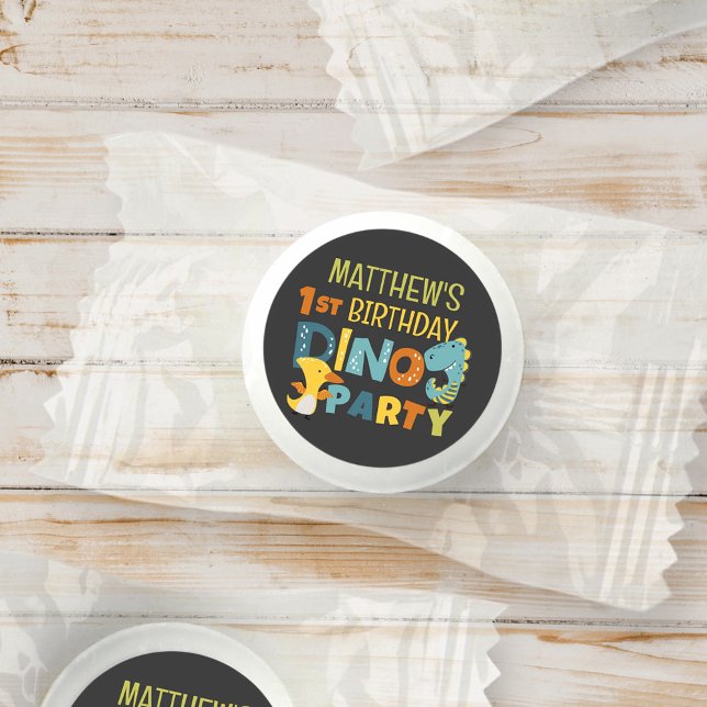 Cute Modern Dino Dinosaur Kid's Birthday Party Life Saver® Mints (Creator Uploaded)