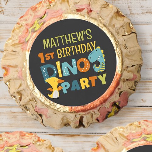 Cute Modern Dino Dinosaur Kids Birthday Party Reeses Peanut Butter Cups