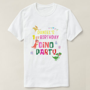 Cute Modern Dino Dinosaur Kid's Birthday Party T-Shirt