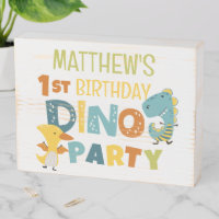Cute Modern Dino Dinosaur Kid's Birthday Party
