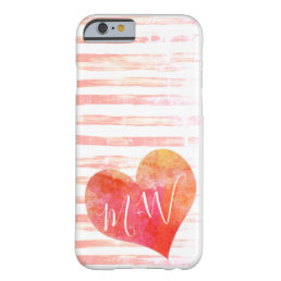 Cute Modern Distressed Hearts His Hers Initials Barely There iPhone 6 Case