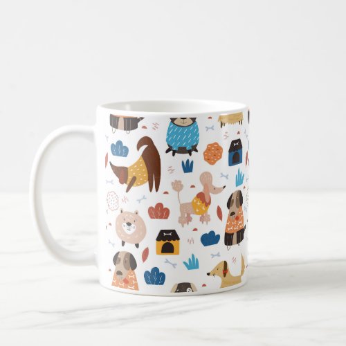 Cute modern dogs pattern dogs coffee mug