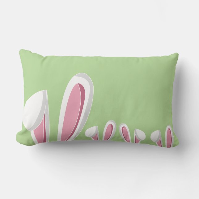 Cute Modern Easter Bunny Ears Lumbar Pillow (Front)