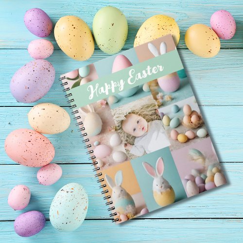 Cute Modern Easter collage Pastel scrapbook photo Notebook