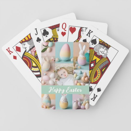Cute Modern Easter collage Pastel scrapbook photo Playing Cards